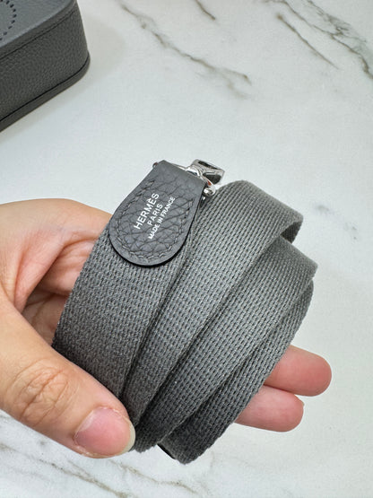 HERMES Mini Evelyne 積雨雲灰銀扣 Gris Meyer PHW