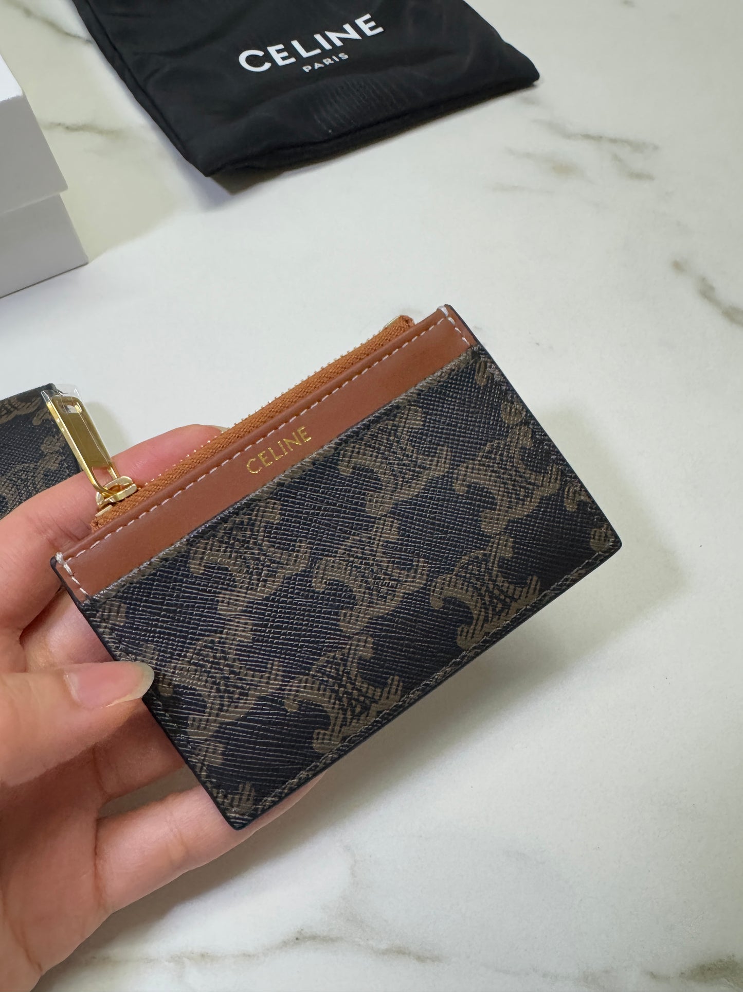 CELINE 兩件套三摺錢包 可拆式拉鍊零錢包