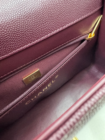 CHANEL Preppy Coco Small 酒紅色