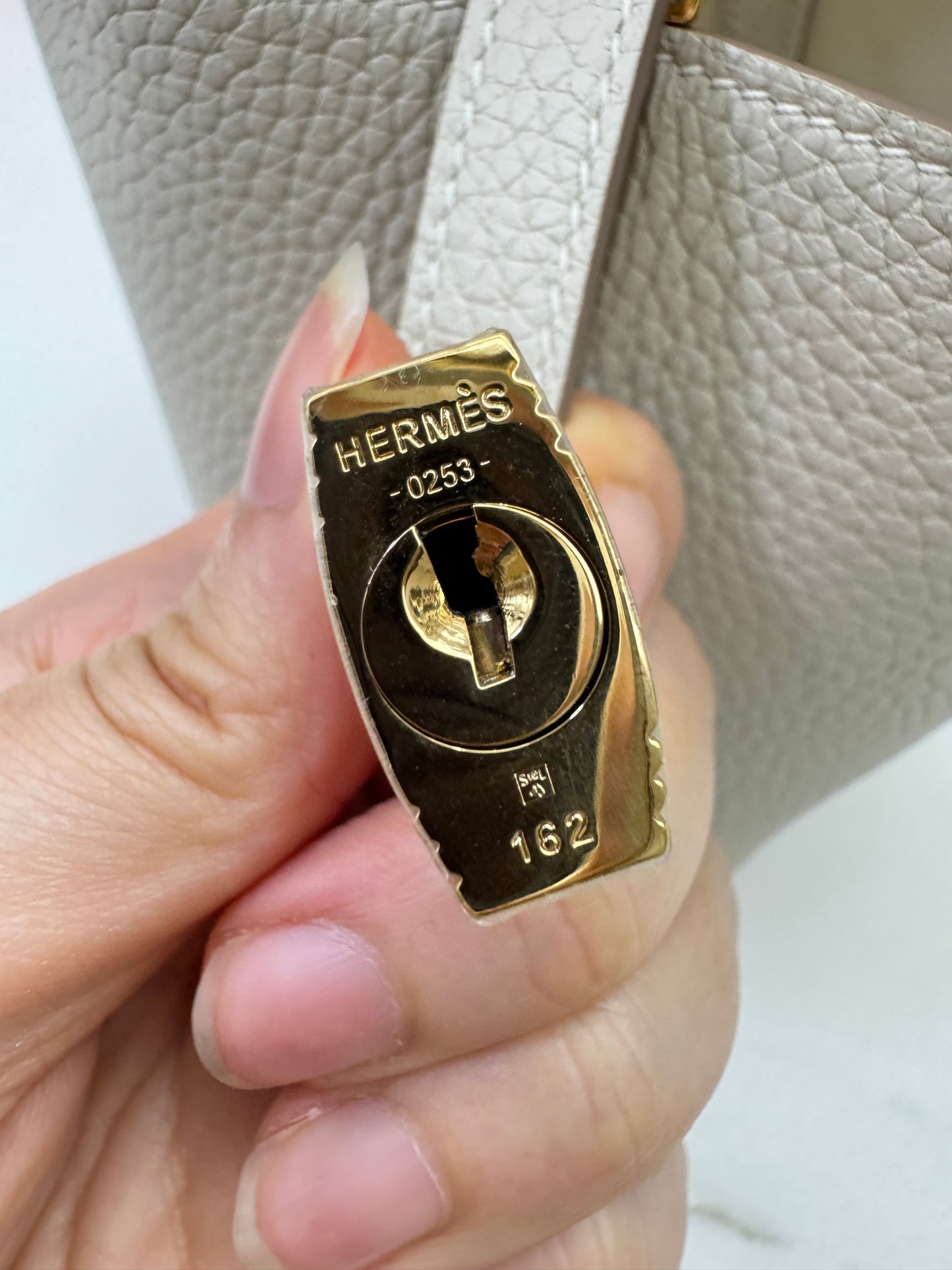HERMES Picotin Lock 14 奶昔白金扣 TC Craie GHW