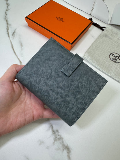 HERMES Bearn Wallet 短錢包 杏仁綠金扣