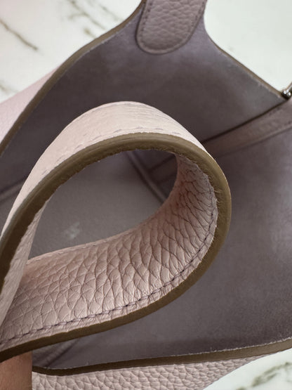 HERMES Picotin Lock 18 夢幻紫銀扣 TC Mauve Pale PHW