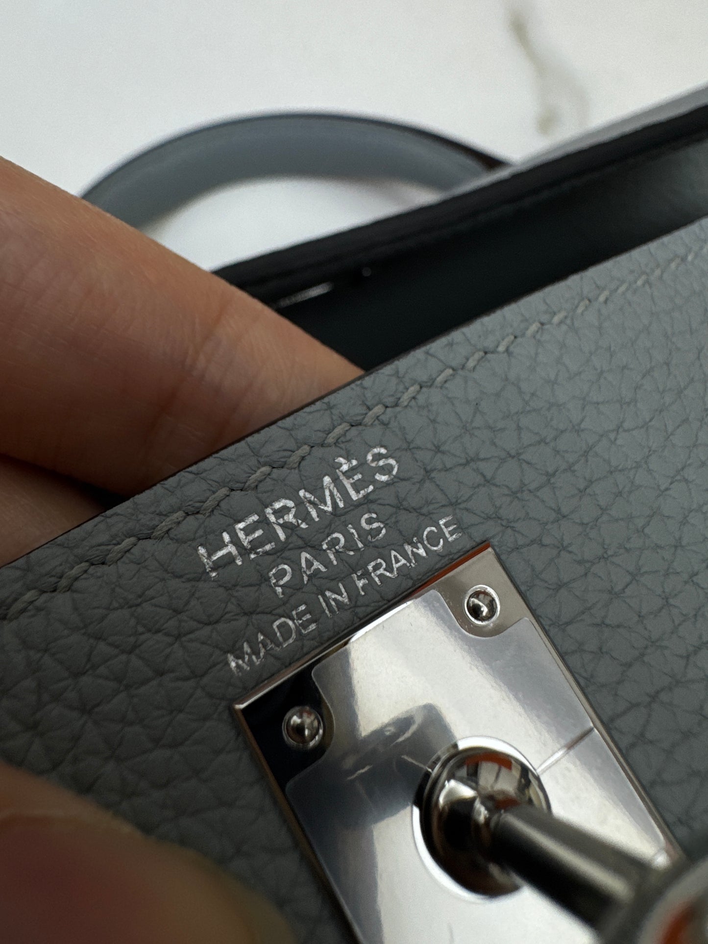 HERMES Kelly 25 Togo內縫 木偶灰銀扣 Gris Pantin PHW