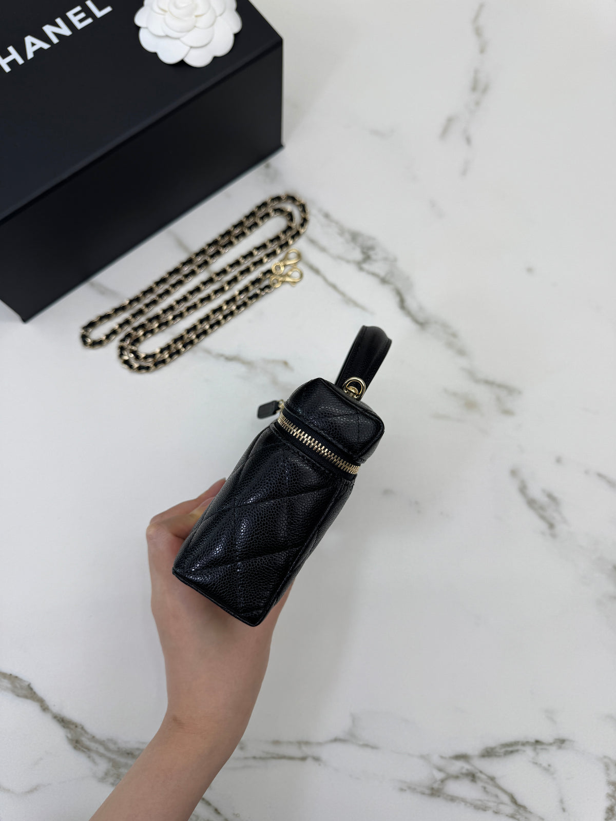 CHANEL LP盒子包 黑色牛皮 Vanity