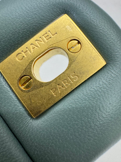 CHANEL 25C 金球20cm 灰綠色