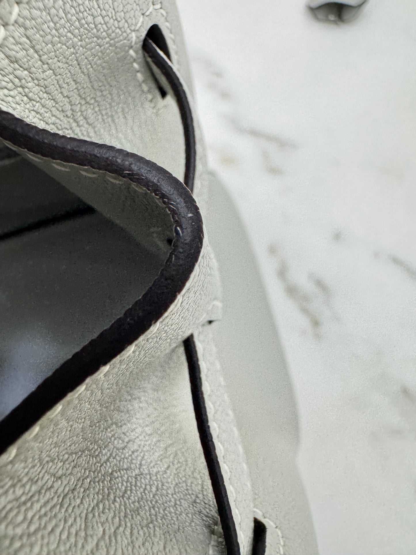 HERMES Birkin 30 SO 珍珠灰拼奶昔白山羊皮 拉絲銀扣 Chevre Mysore Gris Pearl x Craie