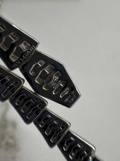 BVLGARI Serpenti 滿鑽手鐲 白金色