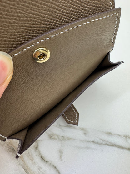 HERMES Bearn Mini Wallet 帶散紙位 大象灰金扣 Etoupe GHW