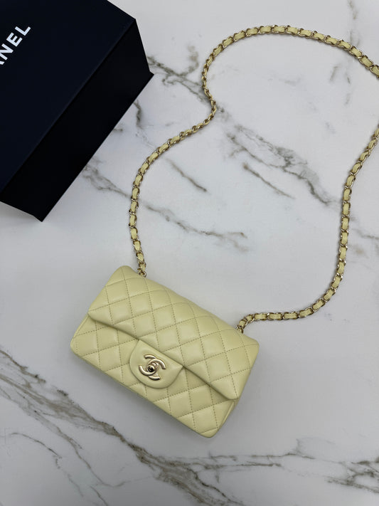 CHANEL Mini CF20 25S小雞黃 Lambskin