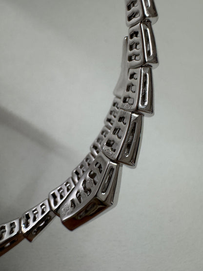 BVLGARI Serpenti 滿鑽手鐲 白金色