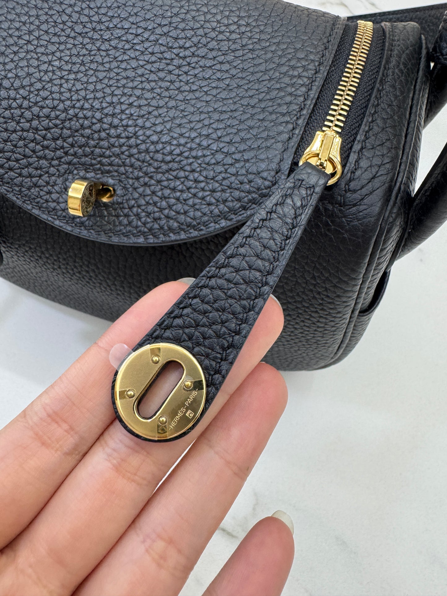 HERMES Mini Lindy II 黑金 Nior TC GHW