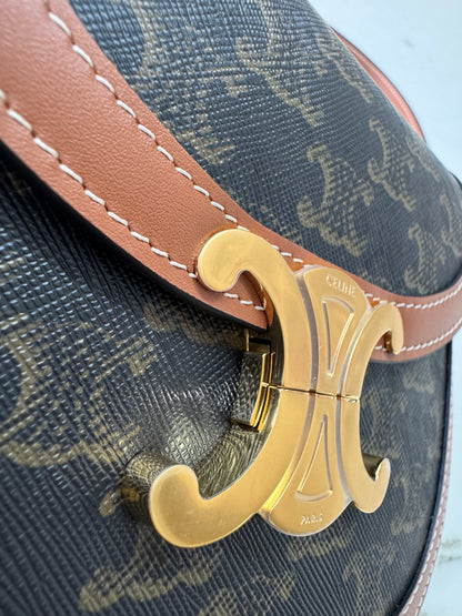 CELINE Triomphe Besace 凱旋門馬鞍包 老花Canvas