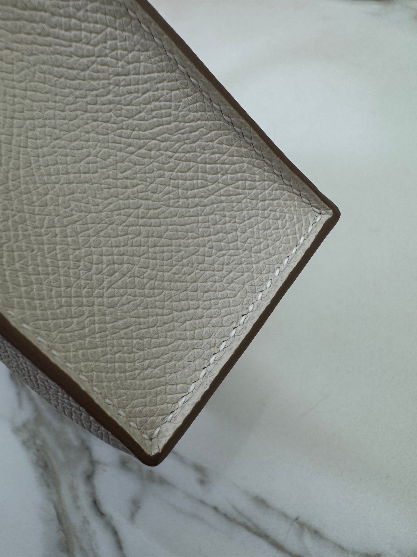 HERMES Mini Kelly II 奶昔白金扣 Epsom GHW