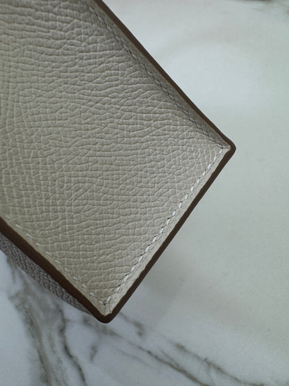 HERMES Mini Kelly II 奶昔白金扣 Epsom GHW