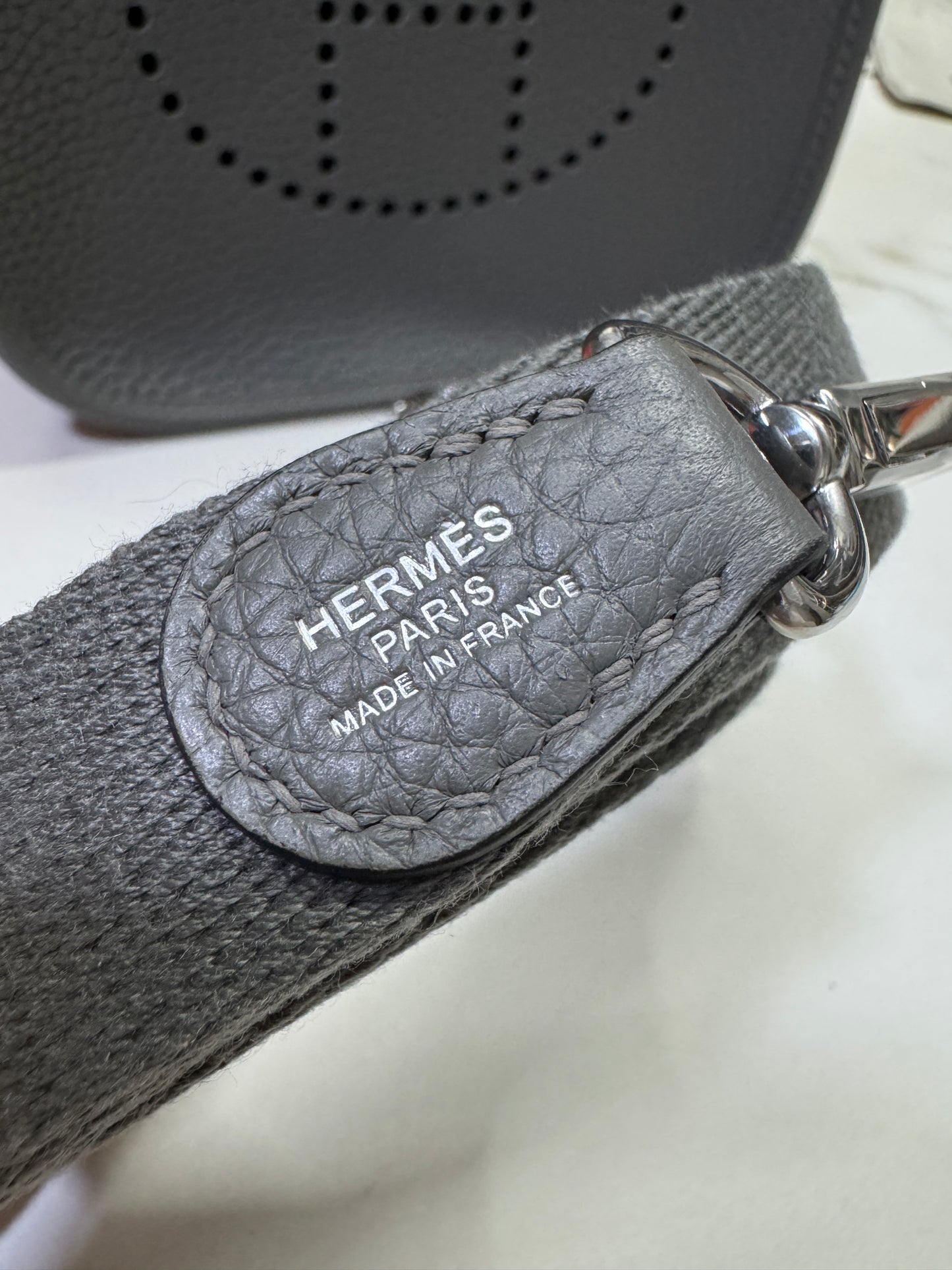 HERMES Mini Evelyn 積雨雲灰 0L Gris Meyer TC 銀扣PHW