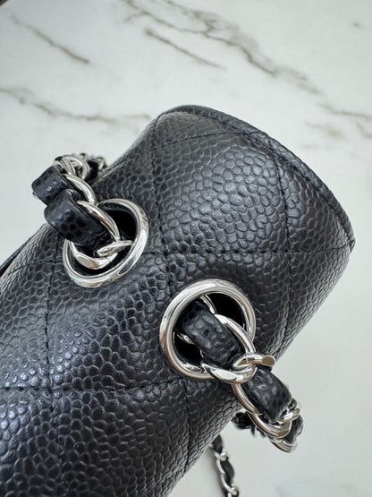 CHANEL CF25 Medium 黑銀牛