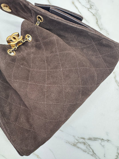 CHANEL 25Bag 麂皮深棕色 Small