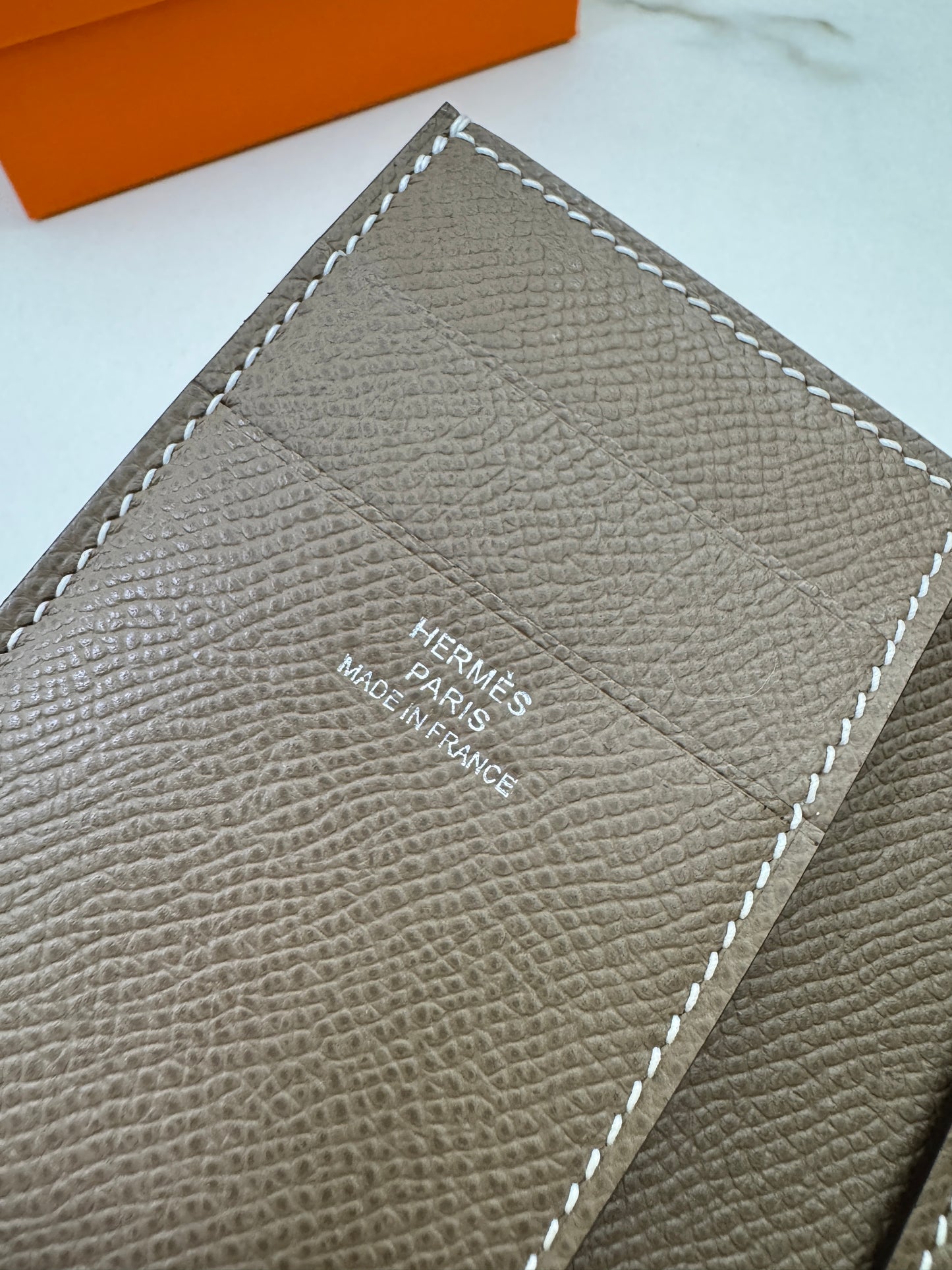 HERMES Bearn Wallet 三摺錢包 大象灰銀扣