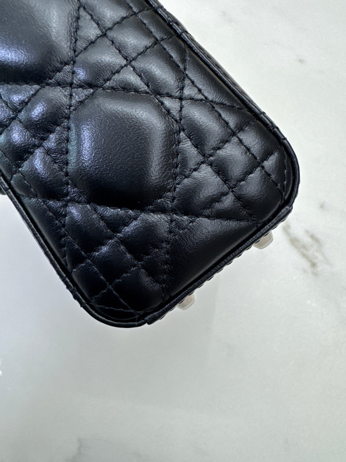 DIOR Mini Lady Dior 黑色羊皮