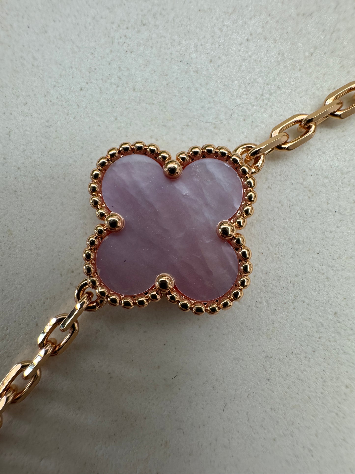 VCA Vintage Alhambra Bracelet 五花粉貝母玫瑰金手鏈 (VIC限定款）