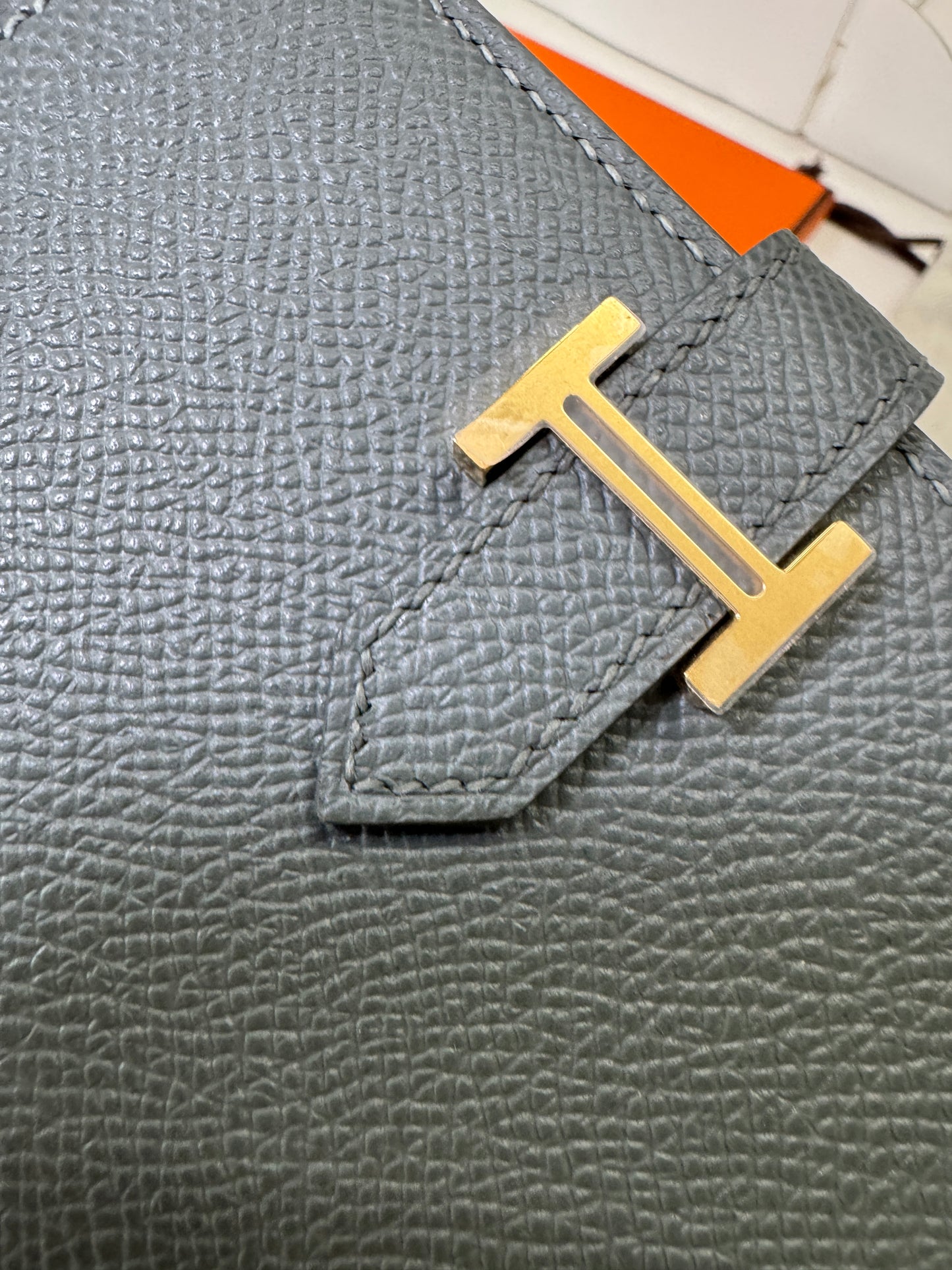 HERMES Bearn Wallet 短錢包 杏仁綠金扣