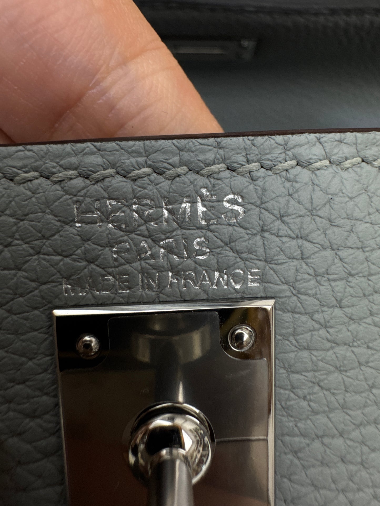 HERMES Kelly 25 Togo內縫 木偶灰銀扣 Gris Pantin PHW