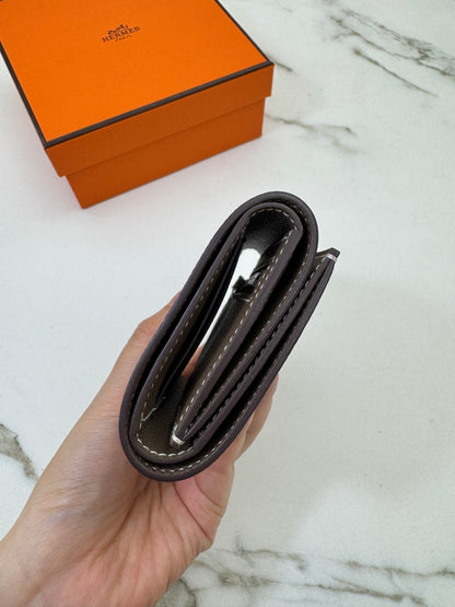 HERMES Bearn Wallet 三摺錢包 大象灰銀扣