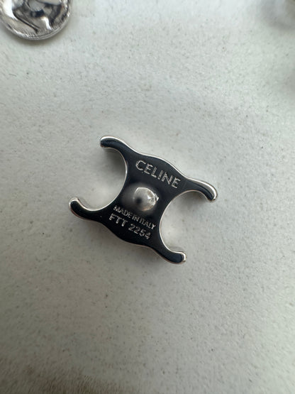 CELINE 銀色凱旋門耳釘