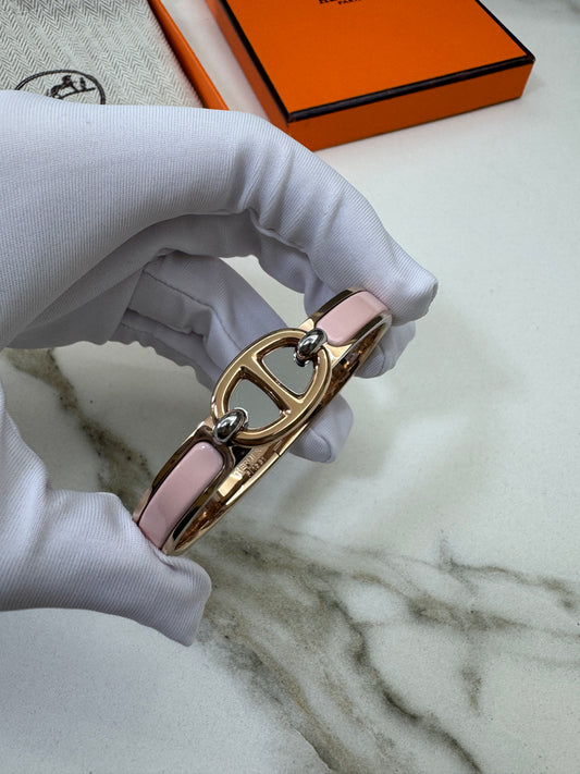 HERMES Mini Clic Chaine d’Ancre Bracelet 粉紅色玫瑰金手鐲