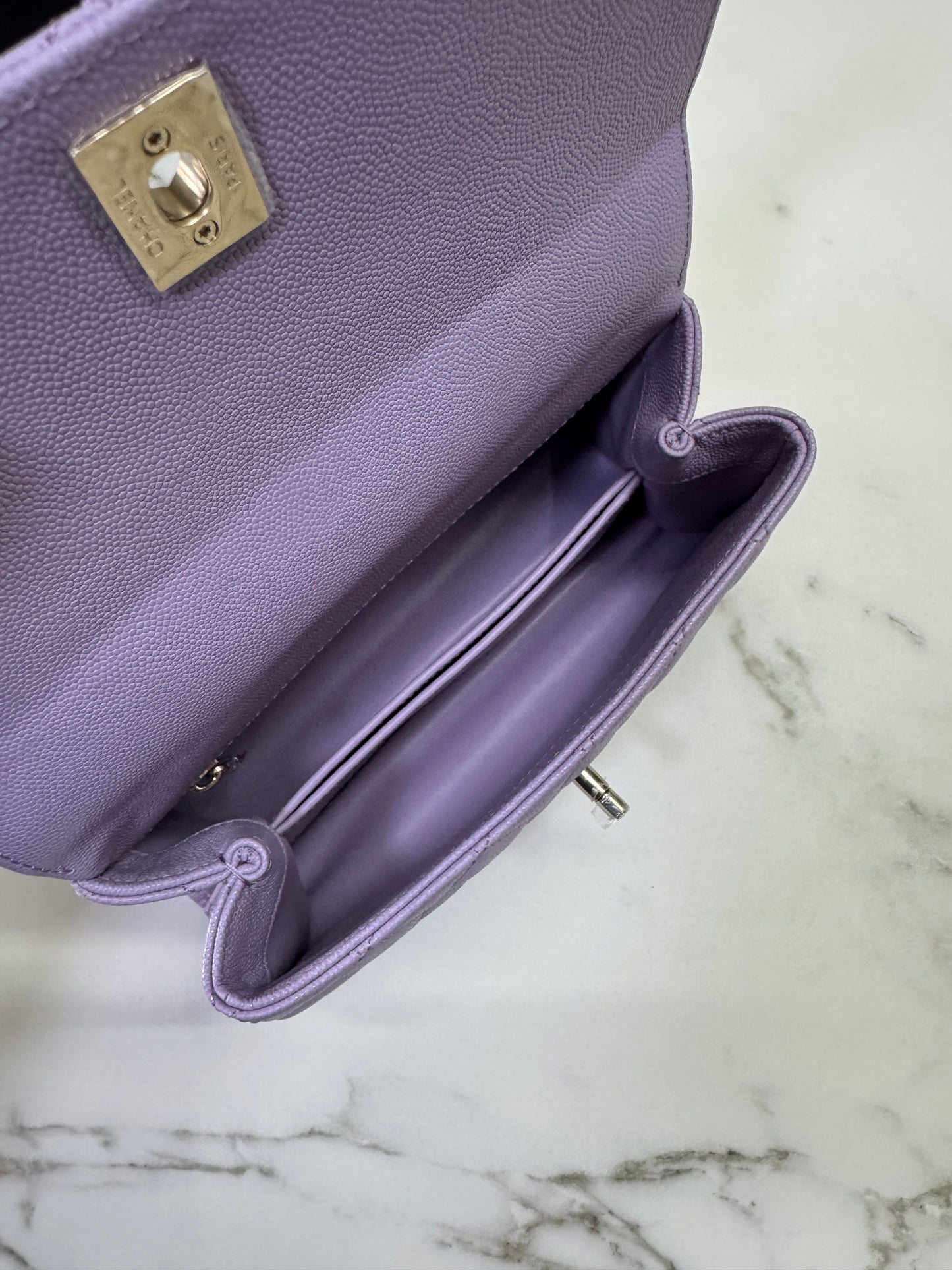 CHANEL Coco Handle 24P紫色 Small
