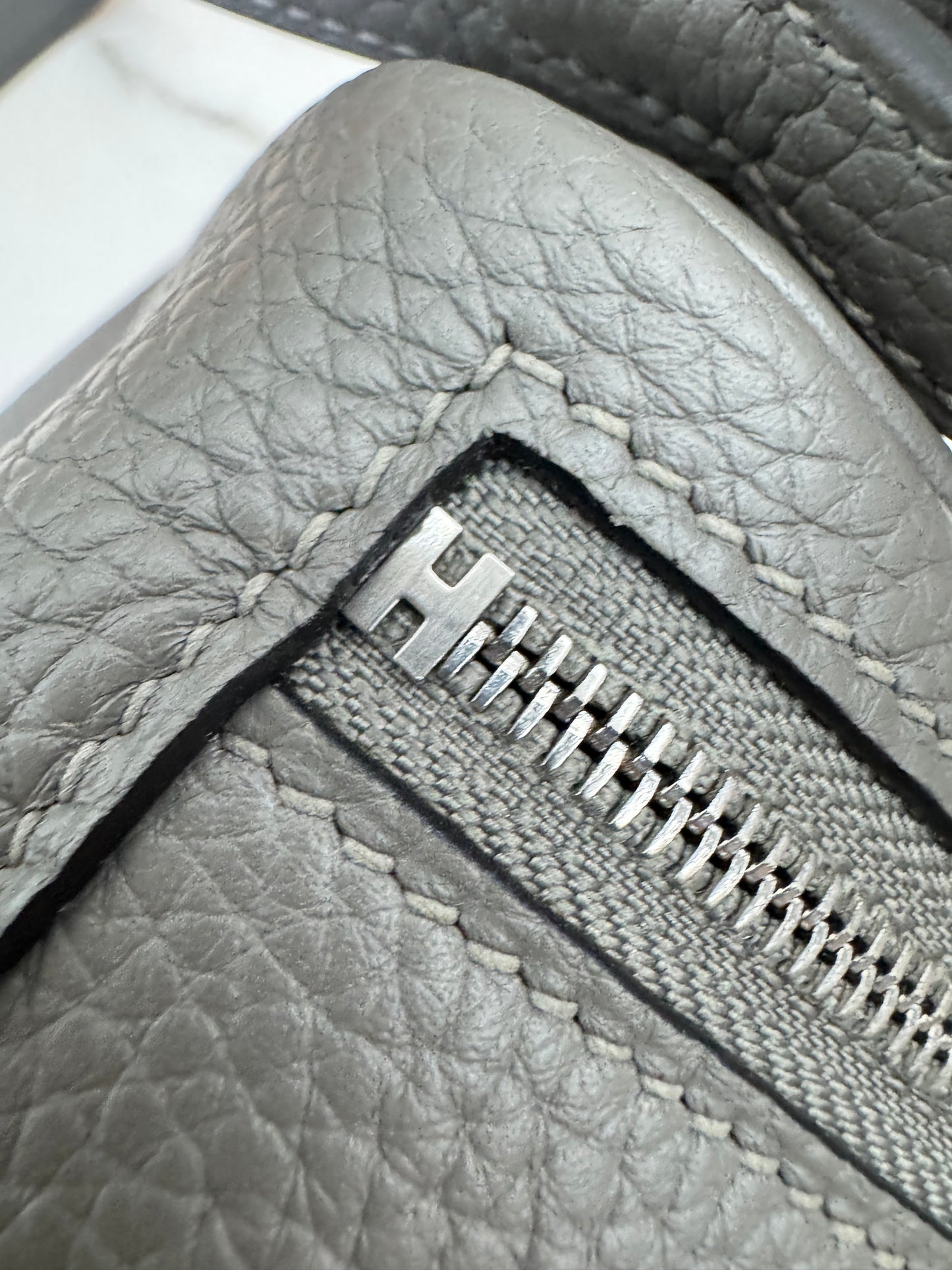 HERMES Mini Lindy 積雨雲灰銀扣 0L Gris Meyer PHW