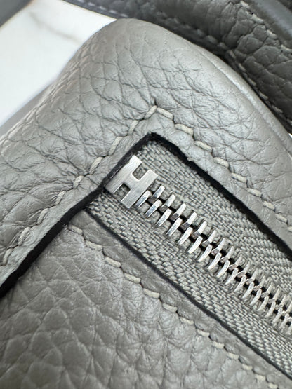 HERMES Mini Lindy 積雨雲灰銀扣 0L Gris Meyer PHW