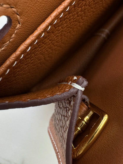 HERMES Halzan 25 金棕色金扣 TC Gold GHW