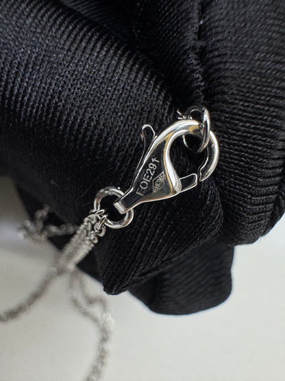 CARTIER Love 雙層小圓餅項鏈 白金色