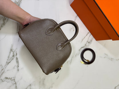 HERMES Mini Bolide 大象灰山羊皮 金扣