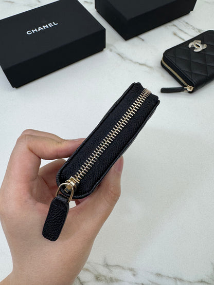CHANEL 24B半鑽扣 加大零錢包 可放對摺紙幣