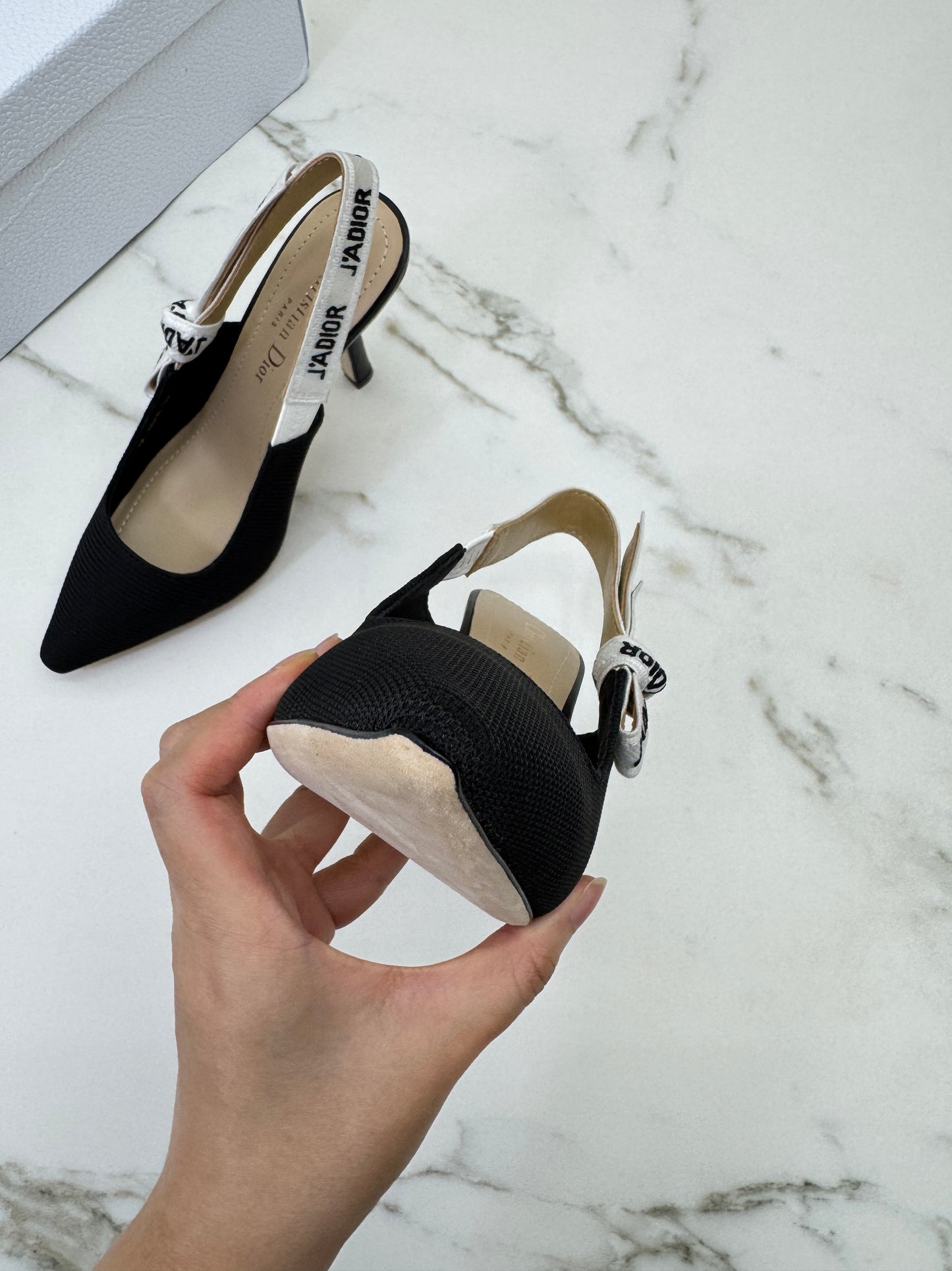 DIOR J'adior Slingback 黑色科技布 10cm