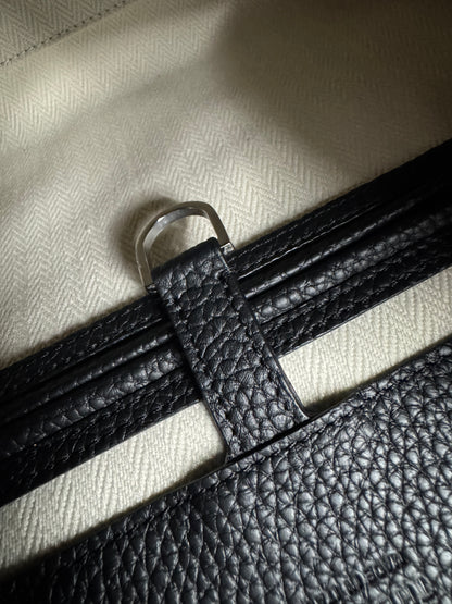 THE ROW Marguax 12 黑銀荔枝紋