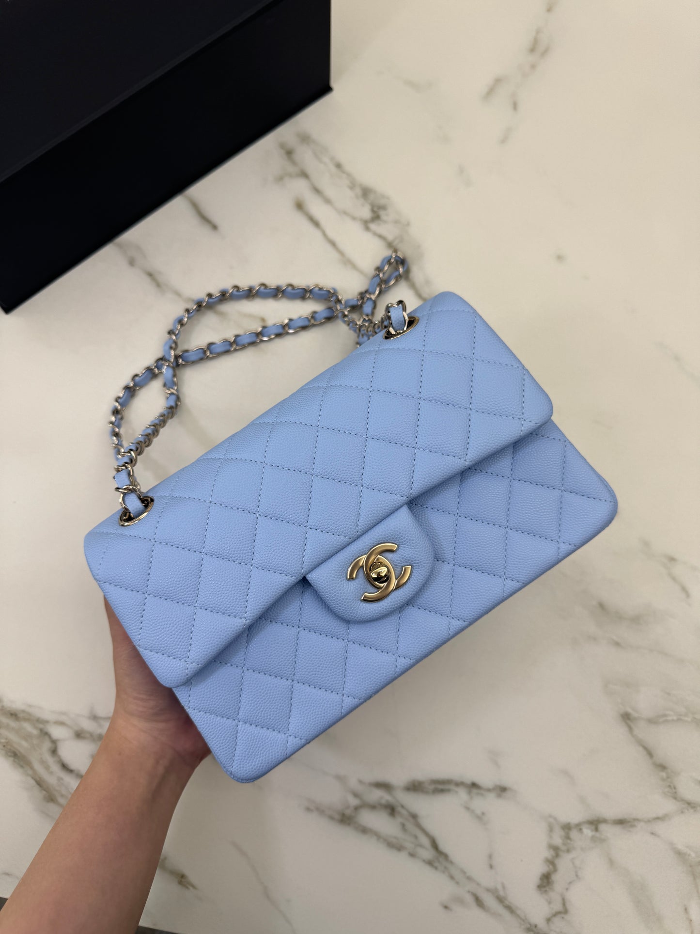 CHANEL CF23 Small 23P粉藍色