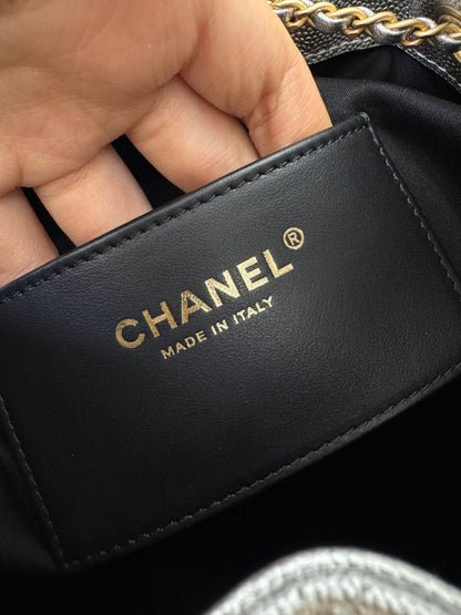 CHANEL 25Bag Small 銀色荔枝皮