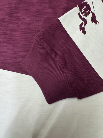 BURBERRY 紫紅色 竹節棉長袖