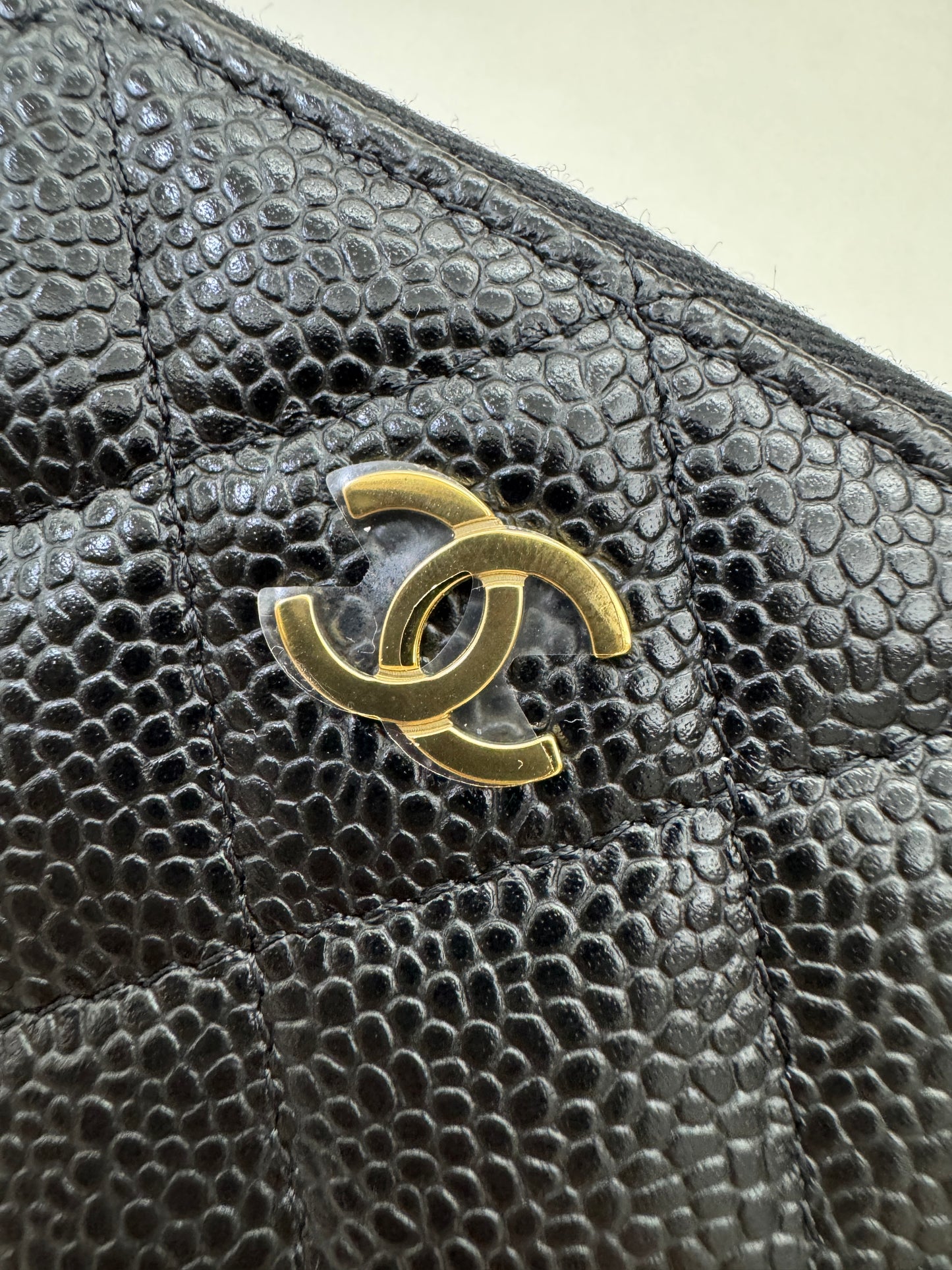 CHANEL 黑金牛拉鏈零錢包 Coin Purse