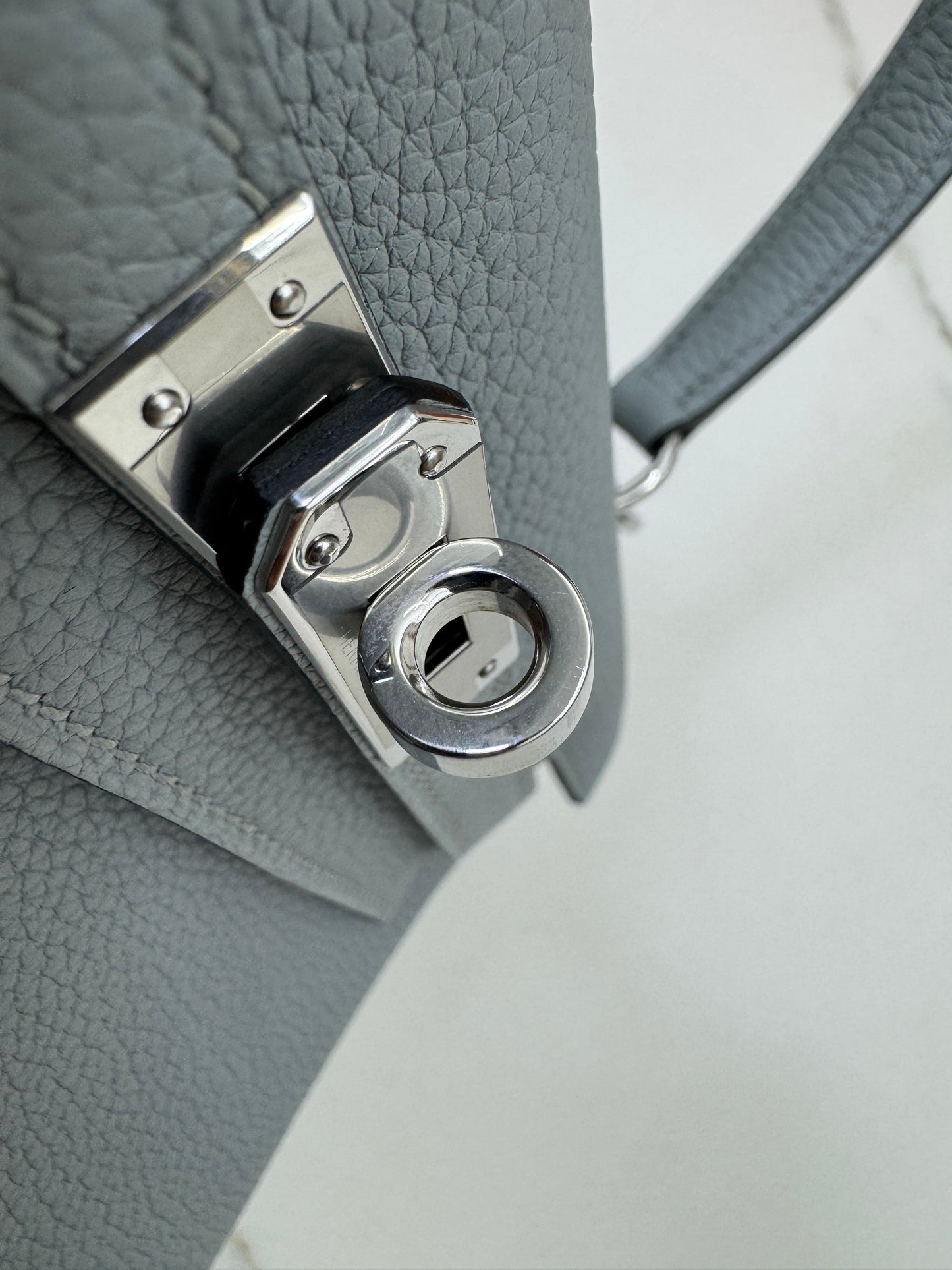 HERMES Kelly 25 Togo內縫 木偶灰銀扣 Gris Pantin PHW