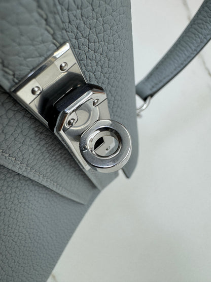 HERMES Kelly 25 Togo內縫 木偶灰銀扣 Gris Pantin PHW