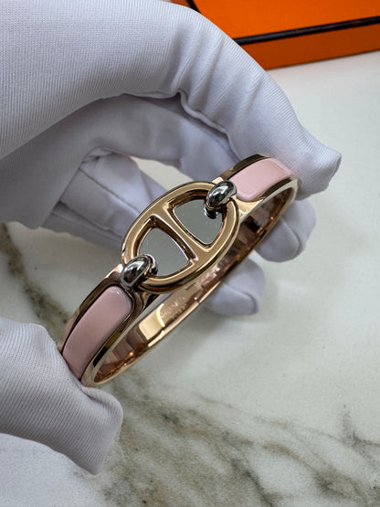 HERMES Mini Clic Chaine d’Ancre Bracelet 粉紅色玫瑰金手鐲