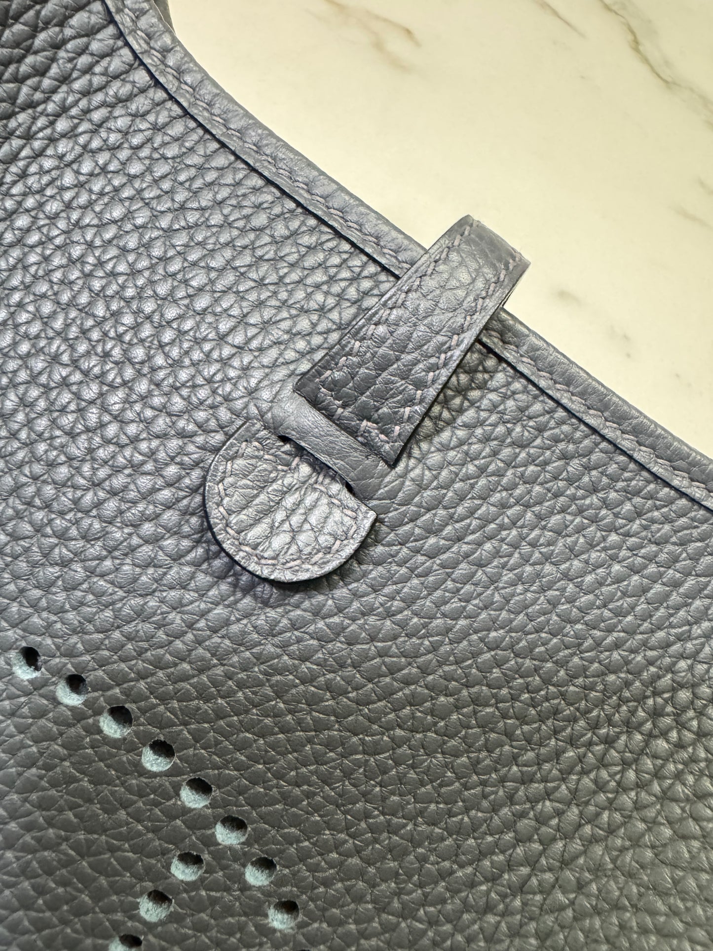 HERMES Mini Evelyn 石板灰銀扣 85 Ardoise PHW