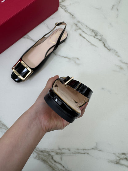 RV Slingback 漆皮黑色