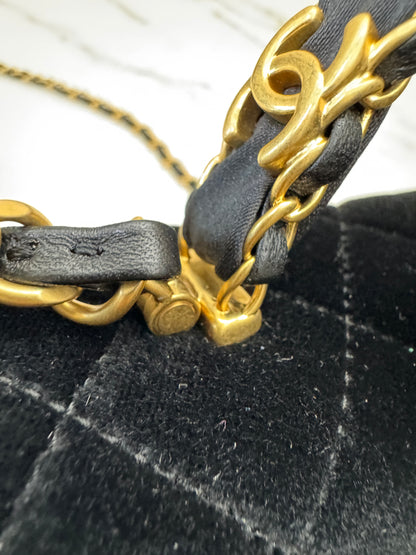 CHANEL 25K 蝴蝶結絲絨 Mini CF Top Handle