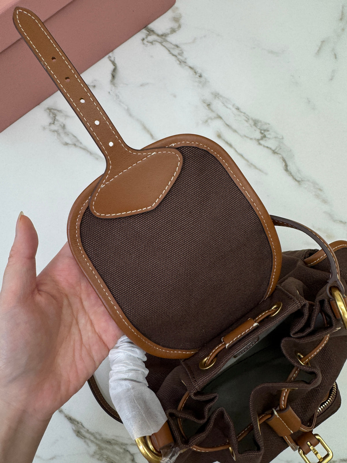 MIU MIU Backpack Canvas 深棕