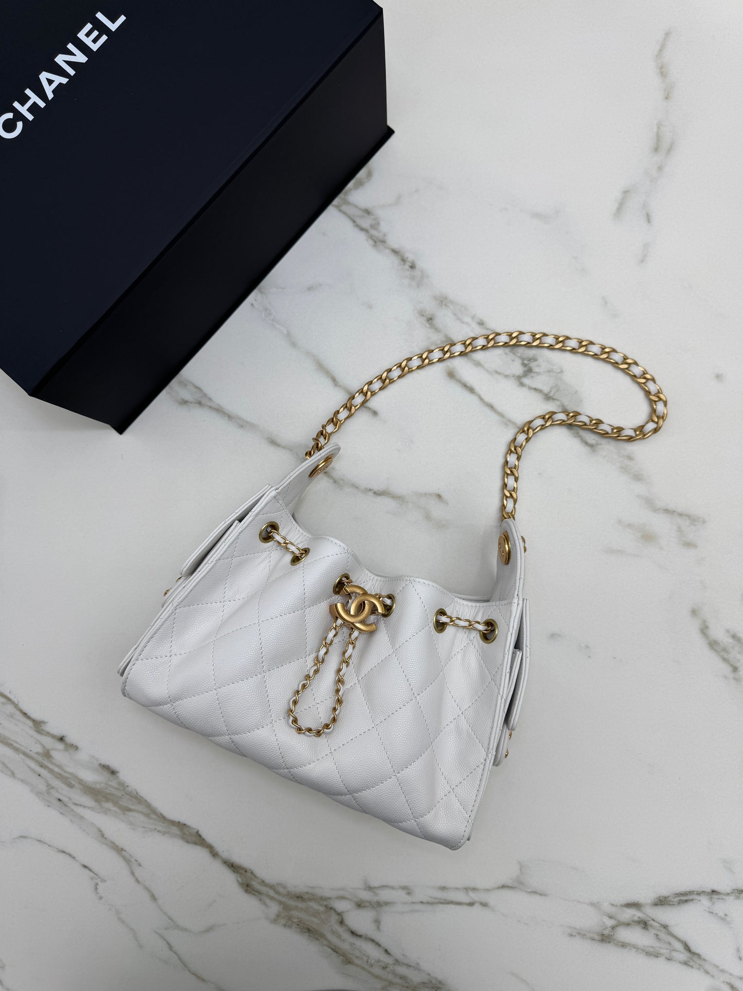 CHANEL Mini 25 Bag 白色荔枝皮